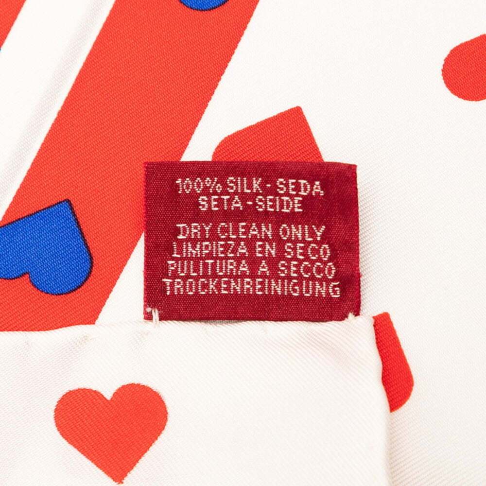 HERMES Red Silk Love Scarf - Picture 9 of 9